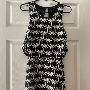 Dress with palm tree print